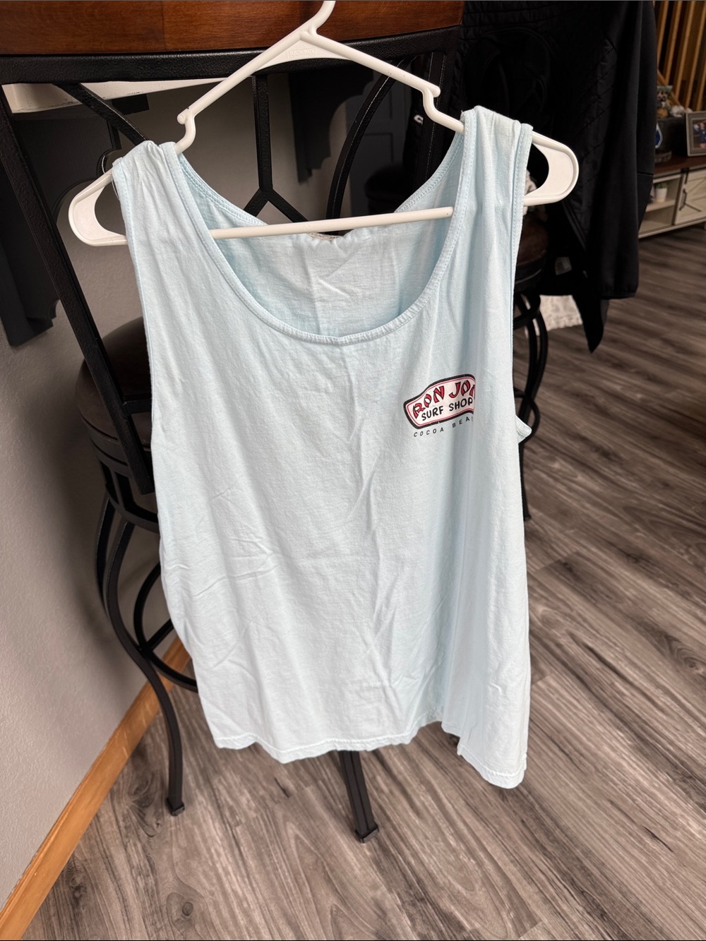 Ron Jon Pale Blue Women's Tank with Small Logo